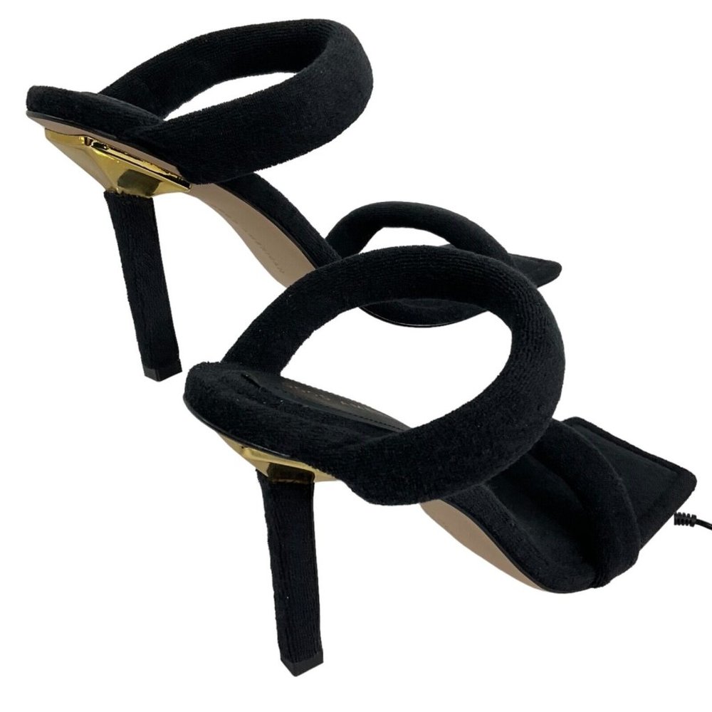 Good American Shoes Womens Size 8 Black Terry Cloth Heels Stilleto $260 Nwb - Picture 5 of 10